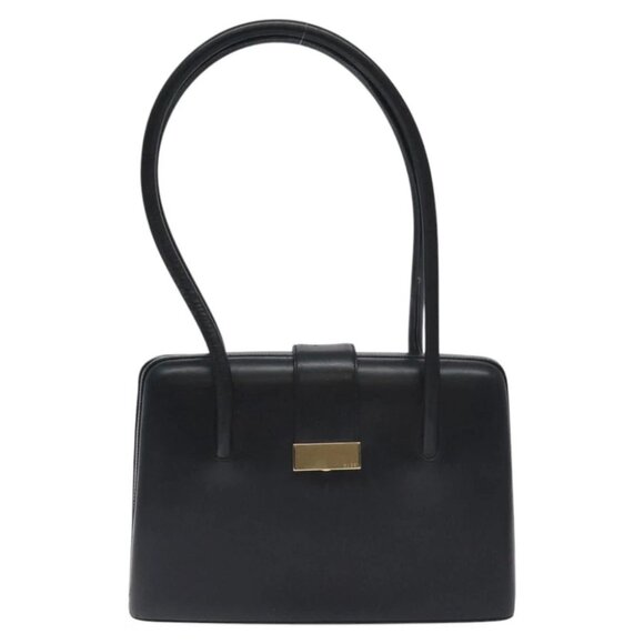 GUCCI Shoulder Bag Leather Outlet Black Auth 79430 - Picture 1 of 15